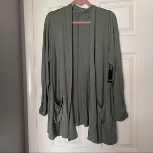 Torrid agave green open cardigan with pockets